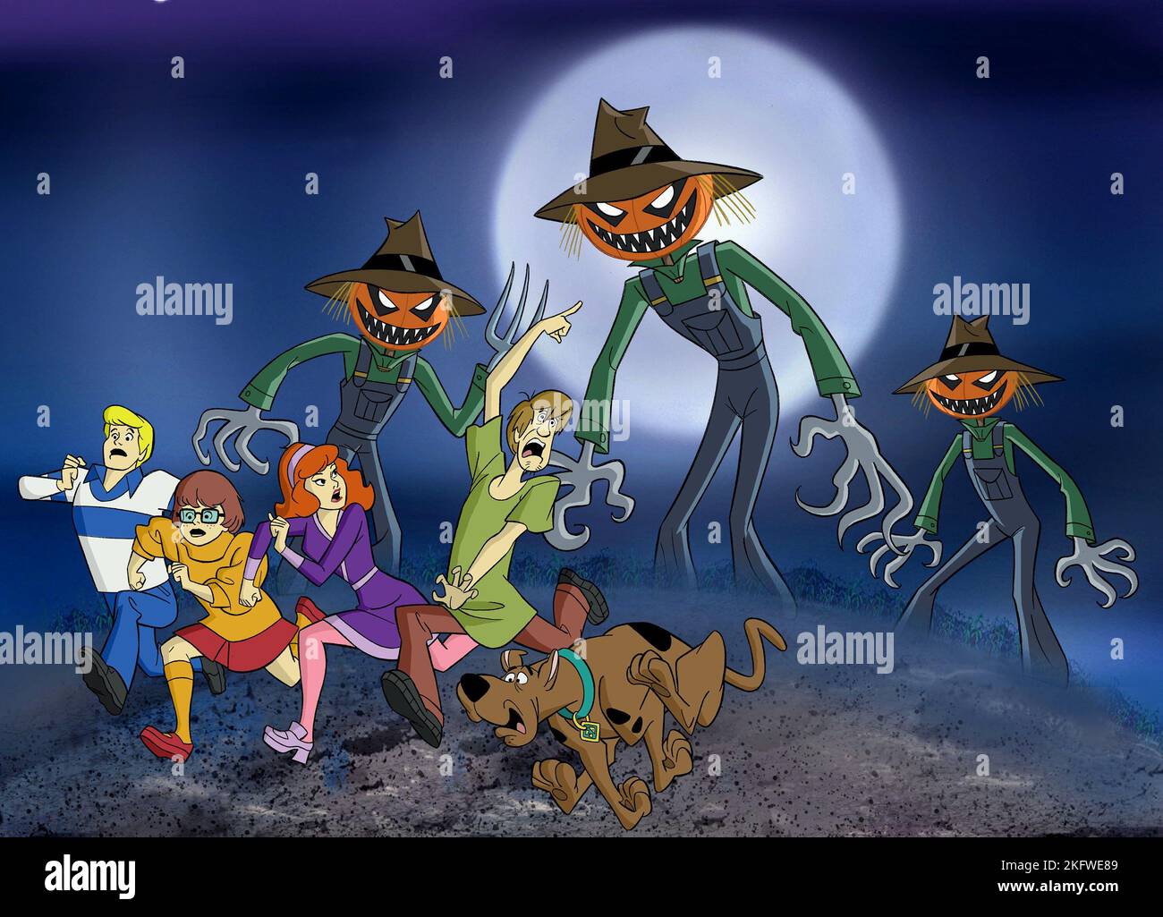 FRED, Velma, DAPHNÉ, shaggy, Scooby Doo, épouvantails, QUOI DE NEUF SCOOBY-DOO ?, 2002 Banque D'Images