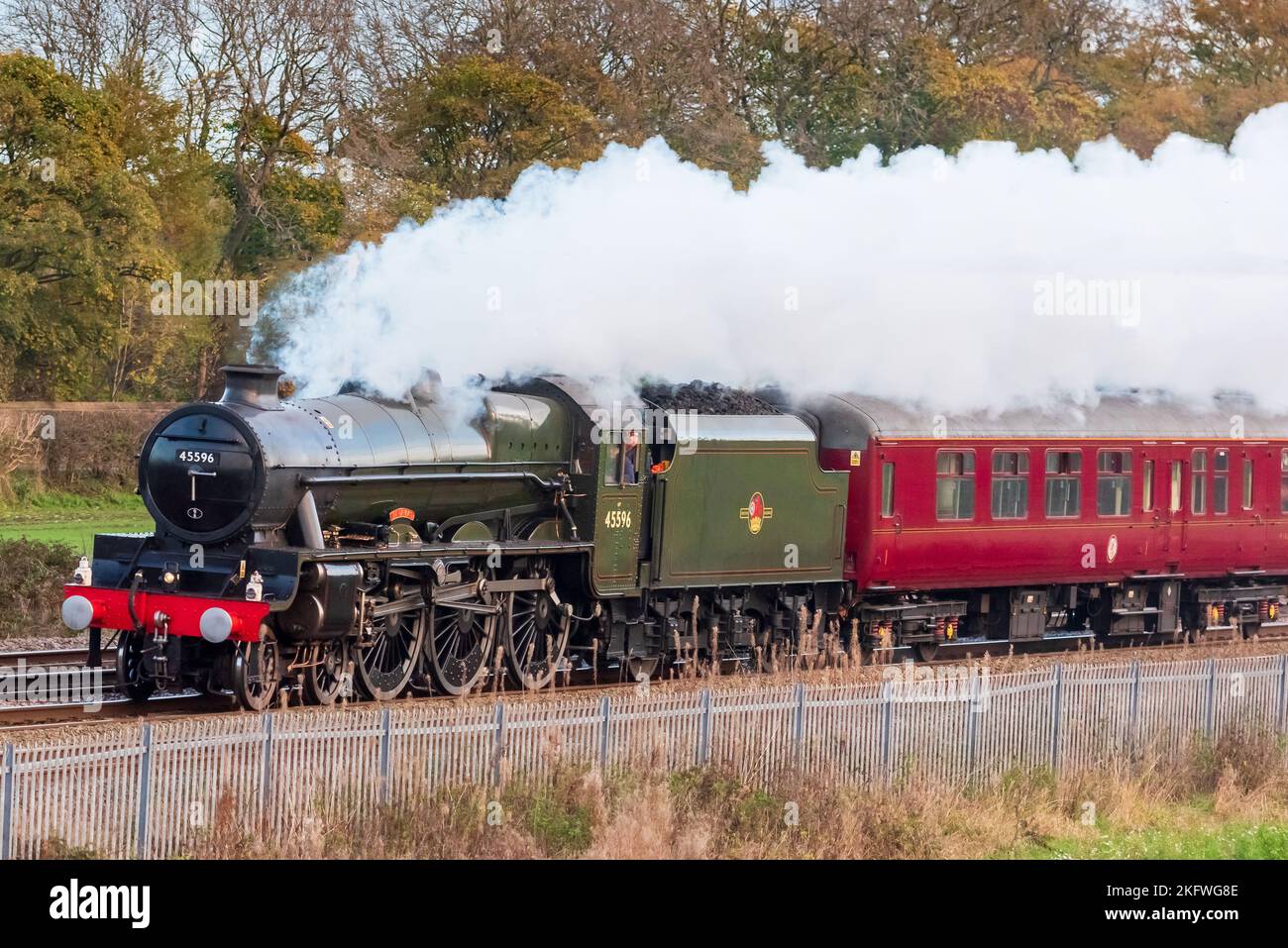 Jubilé classe 5596 noms Bahamas conservé LMS locomotive à vapeur vu ici en direction nord de Chester. Banque D'Images