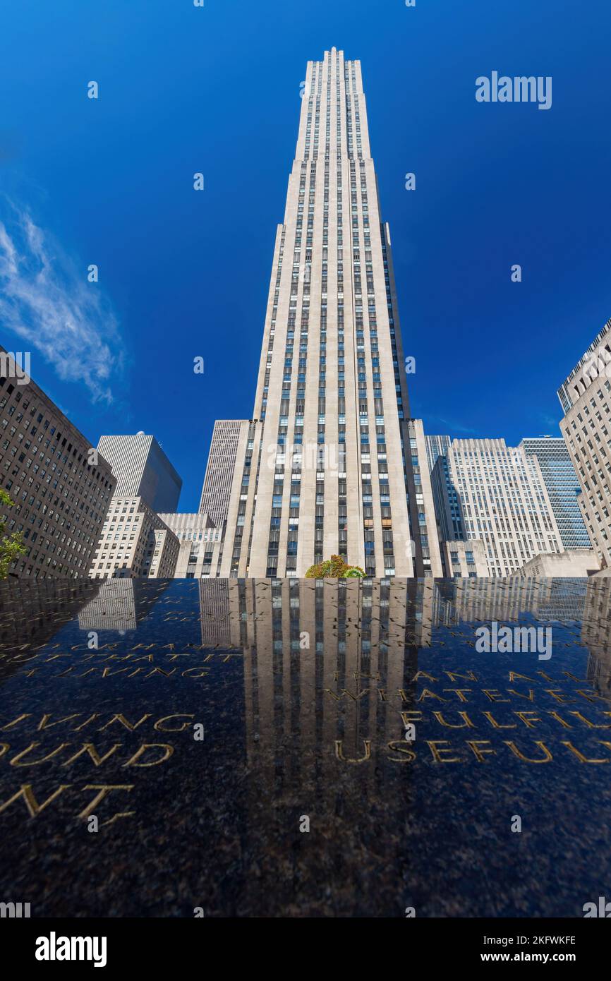 New York, SEP 15 2014 - vue sur le bâtiment Top of the Rock Banque D'Images