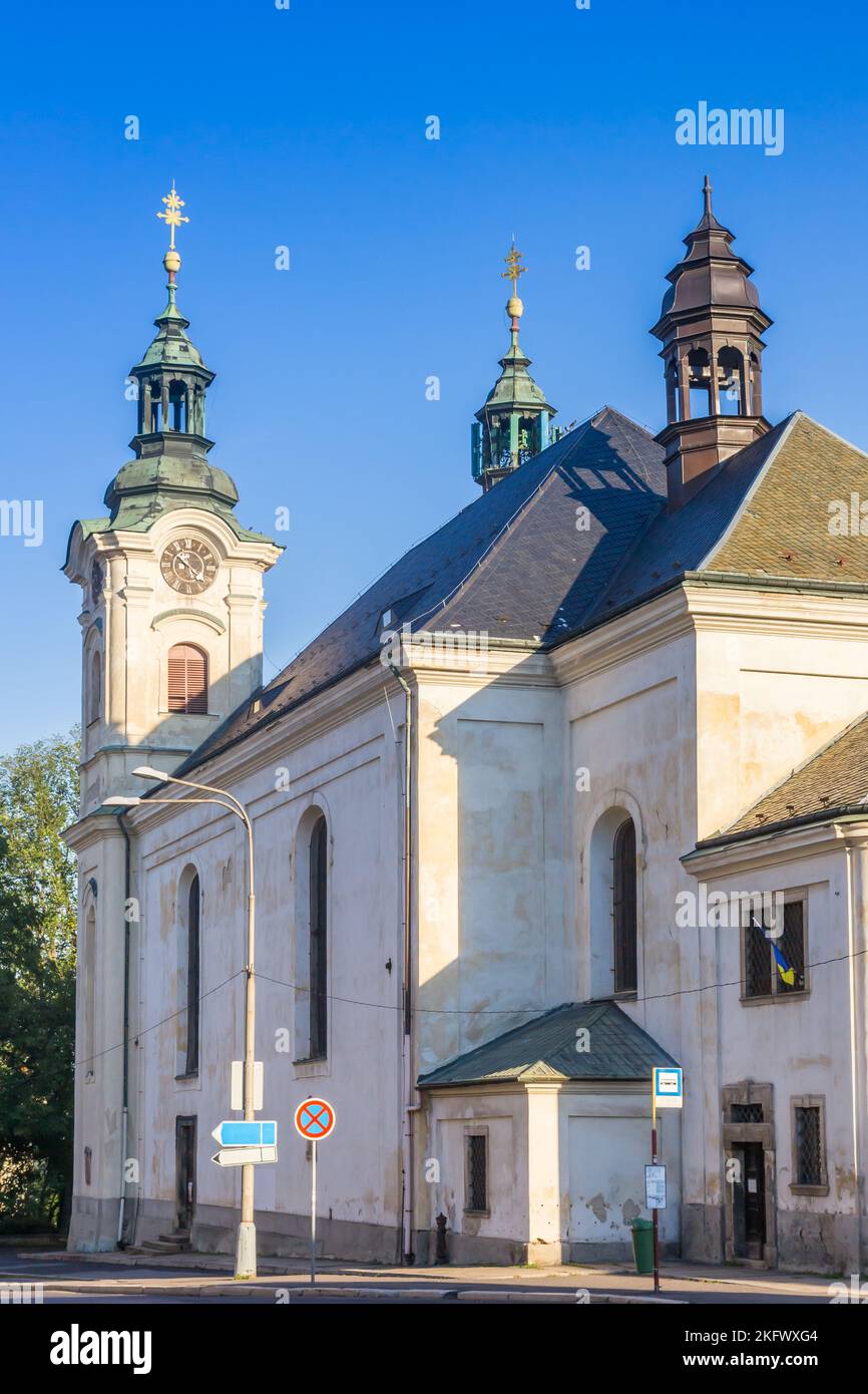 Église historique de la sainte croix à Liberec, République tchèque Banque D'Images