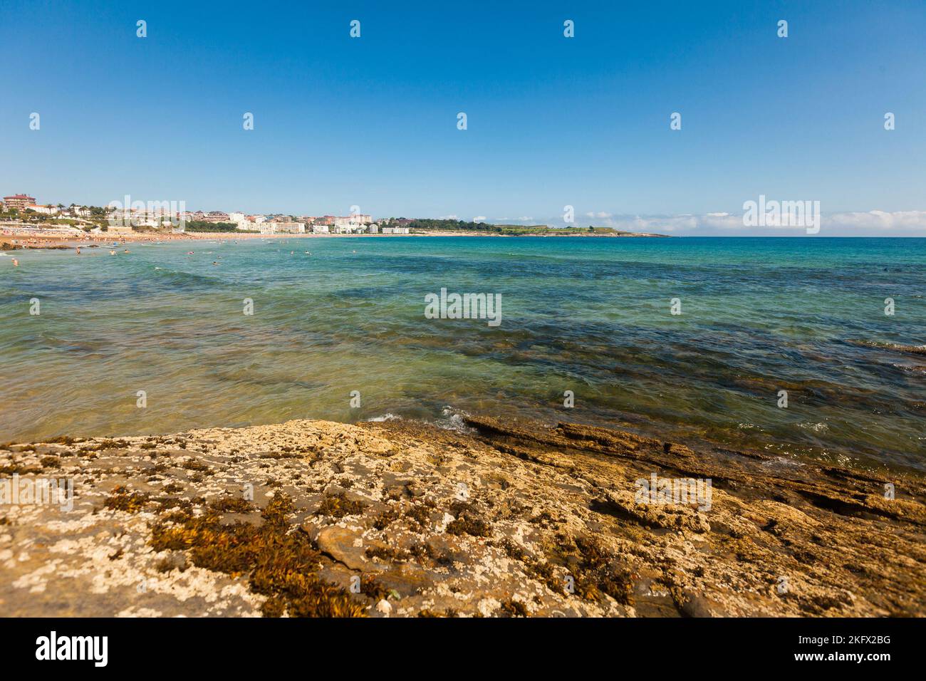 Marée basse sur la plage de Santander. Cantabrie. Espagne Banque D'Images