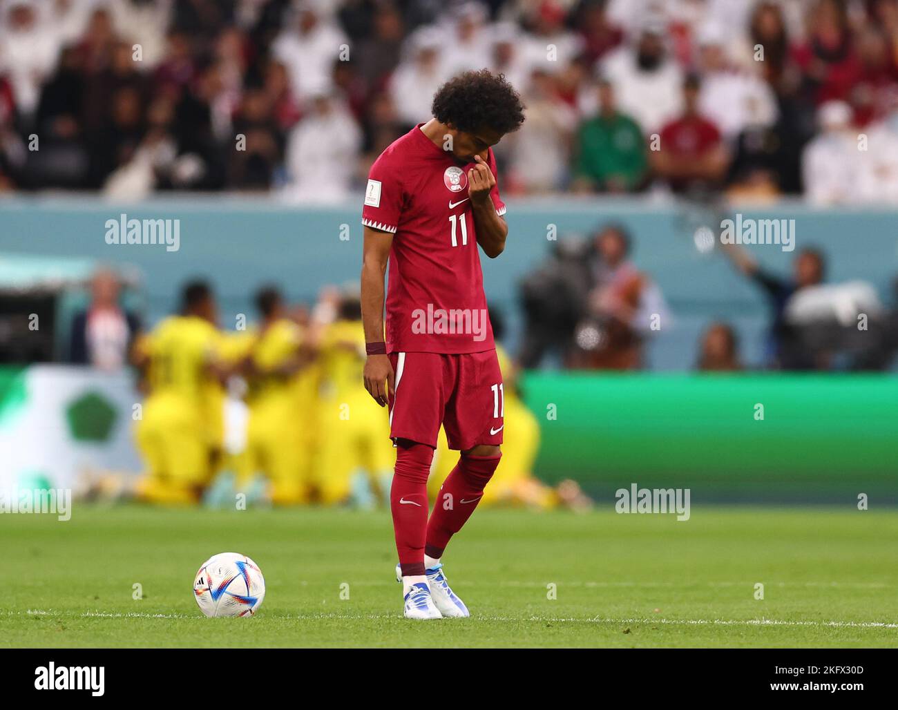 Al Khor, Qatar. 20th novembre 2022. Akram Afif, du Qatar, a été abattu après le premier but du match de la coupe du monde de la FIFA 2022 au stade Al Bayt, Al Khor. Le crédit photo devrait se lire: David Klein/Sportimage crédit: Sportimage/Alay Live News Banque D'Images