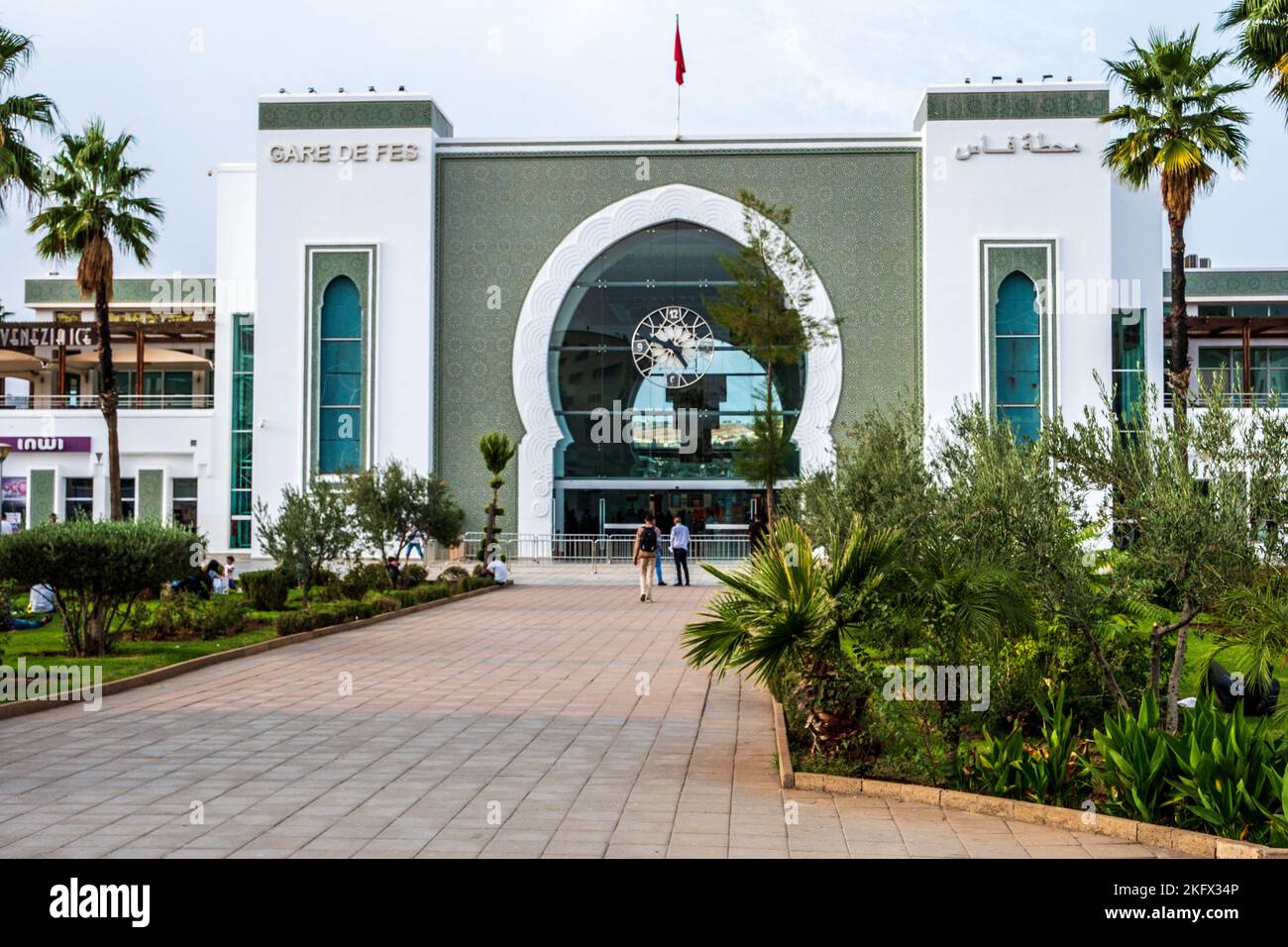 Voyage en train au Maroc, gare de Fès Banque D'Images