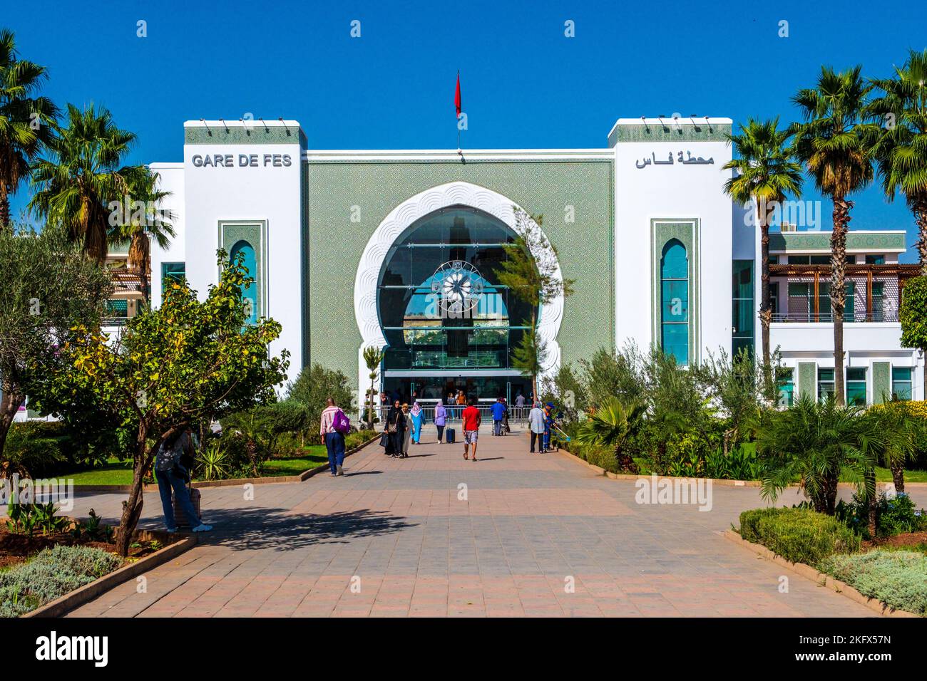 Voyage en train au Maroc, gare de Fès Banque D'Images