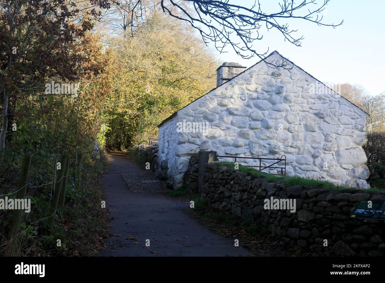 Llainfadyn Quarryman's Cottage, Musée national d'Histoire de St Fagans. Amgueddfa Werin Cymru. Pris en novembre 2022. Automne. Banque D'Images