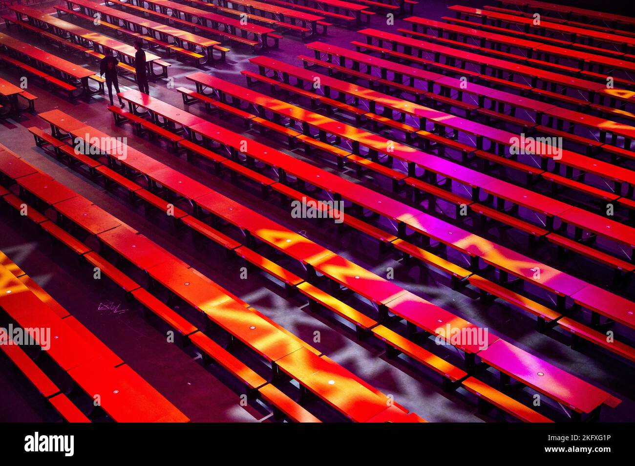 AMSTERDAM - la construction de la Maison d'Orange à AFAS Live. Lors de l'événement officiel de l'équipe de football de la KNVB, les fans de football se réunissent pour assister au premier match de l'équipe nationale néerlandaise contre le Sénégal au Qatar. ANP EVERT ELZINGA pays-bas sortie - belgique sortie Banque D'Images