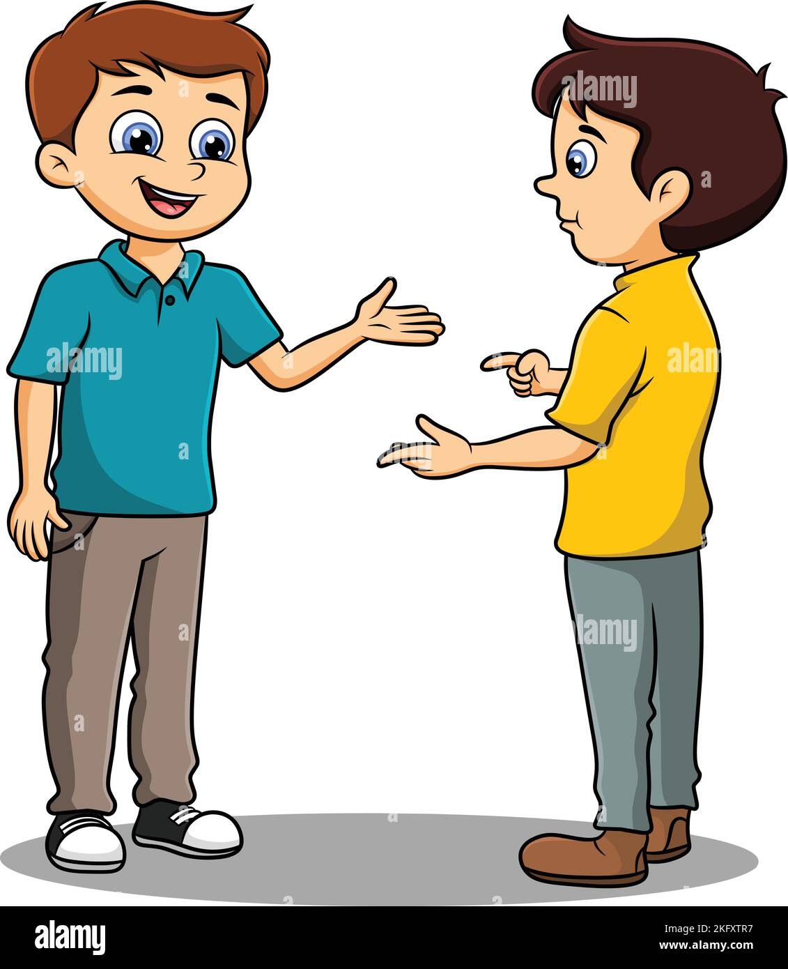 Deux garçons se parlant l'un à l'autre dessin animé mignon vecteur illustration Illustration de Vecteur Deux garçons se parlant l'un à l'autre dessin animé mignon vecteur illustration Illustration de Vecteur