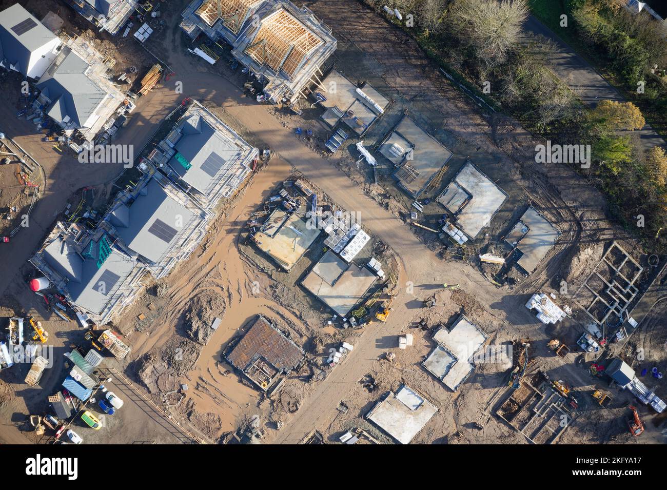 Le développement de nouveaux logements permet de construire des maisons pour une demande accrue dans les zones rurales Banque D'Images