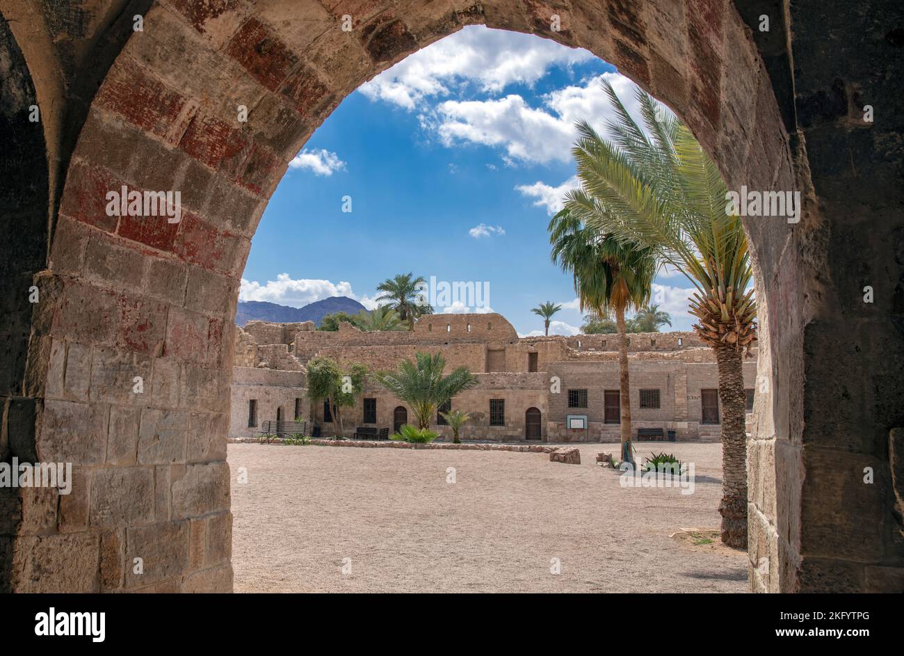 Intérieur du 16th siècle Aqaba fort Aqaba Jordanie Banque D'Images