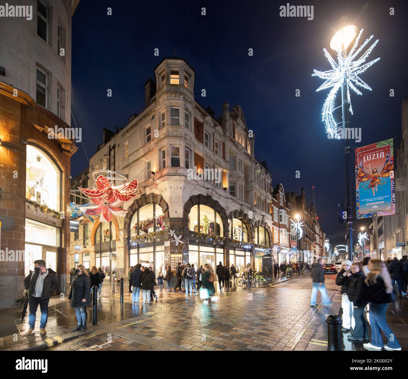 Lumières de Noël Covent Garden, Londres Banque D'Images