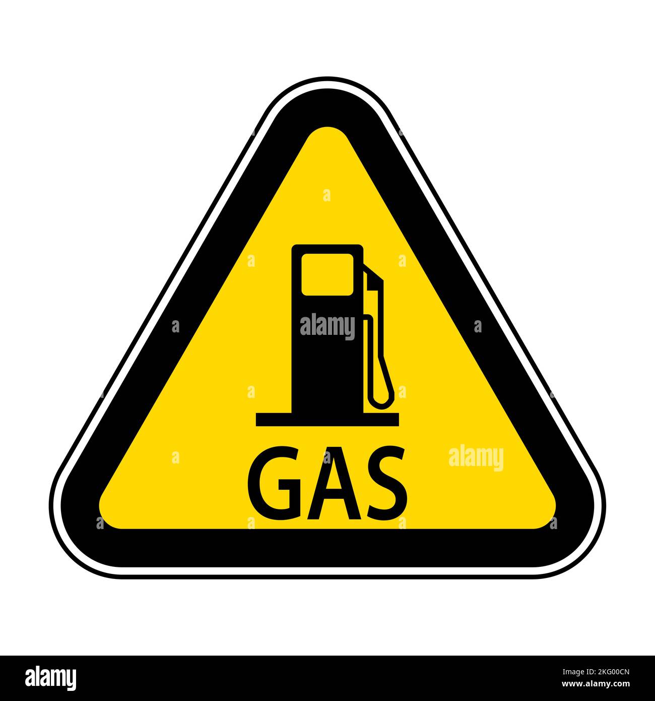 Panneau trafic gaz sur fond blanc Illustration de Vecteur