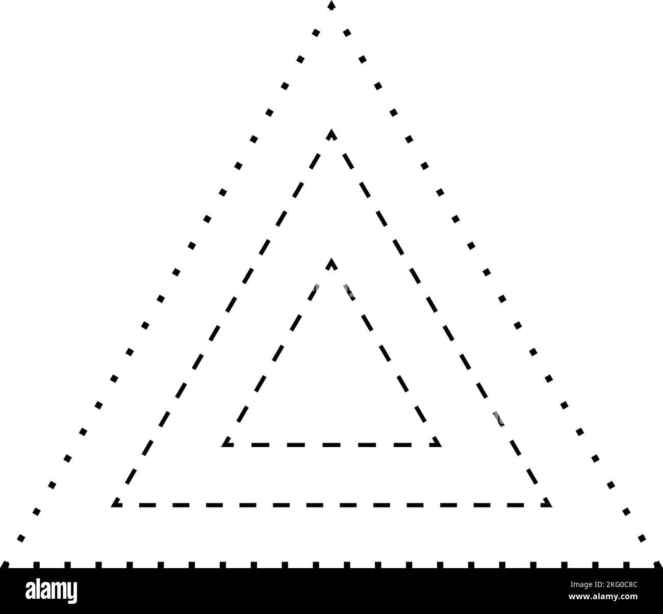 Traçage de forme de triangle élément de ligne brisée pour les enfants d