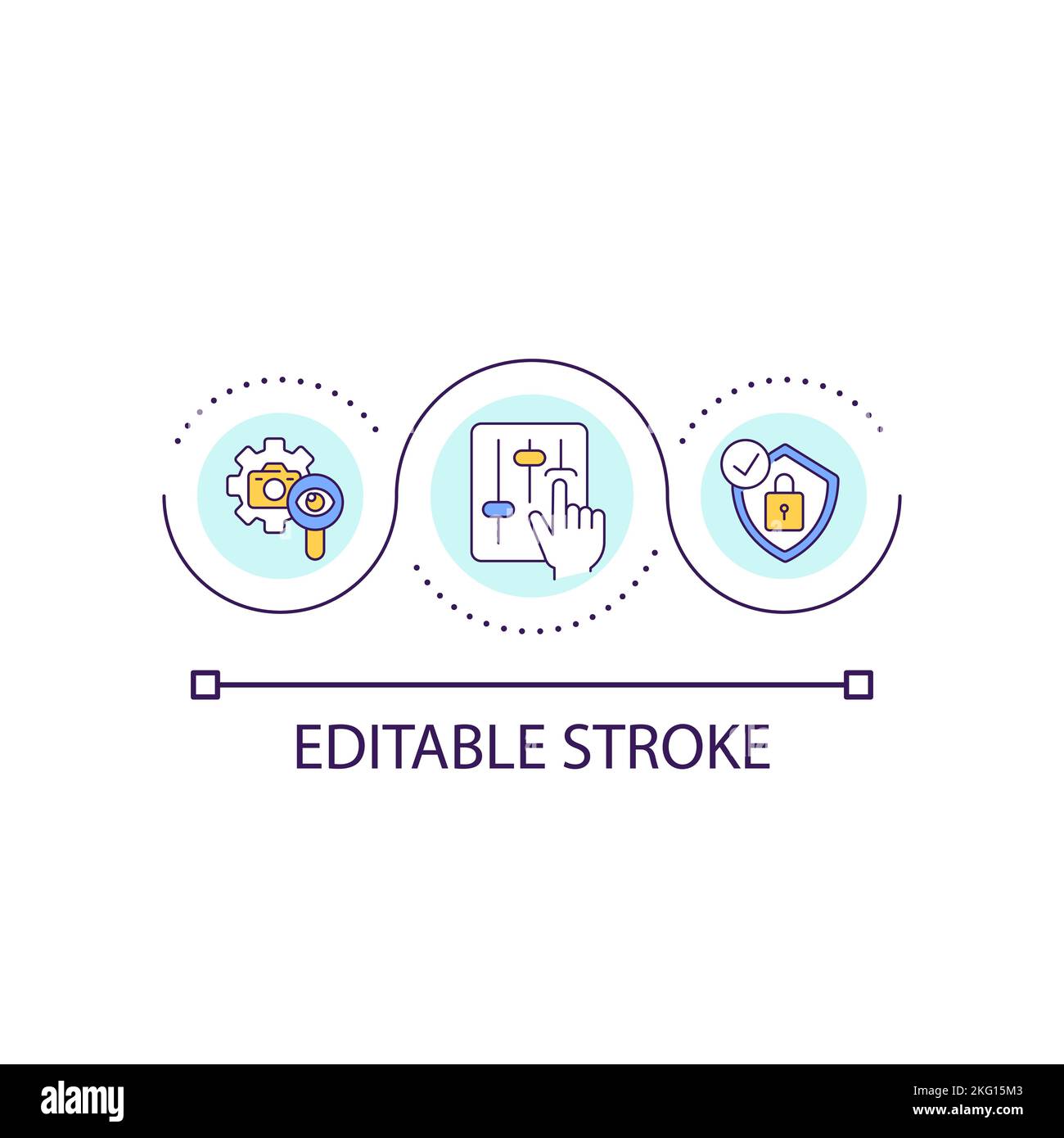 Icône optimiser le concept de boucle de sécurité Illustration de Vecteur