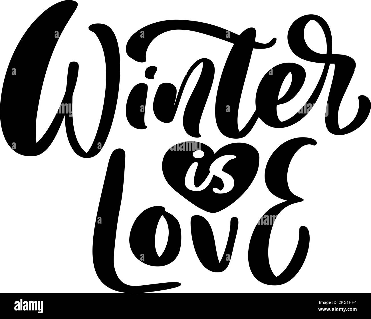 L'hiver est vecteur de l'amour lettrage à la main calligraphie positive citation texte à Noël design de vacances, typographie célébration poster, calligraphie Illustration de Vecteur