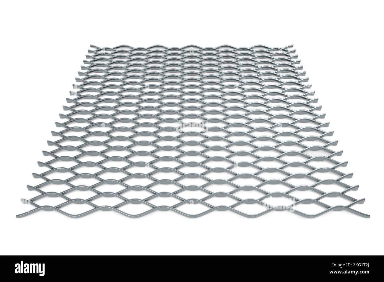 Vue de dessus de la grille métallique standard (surélevée) étendue - rendu 3D Banque D'Images