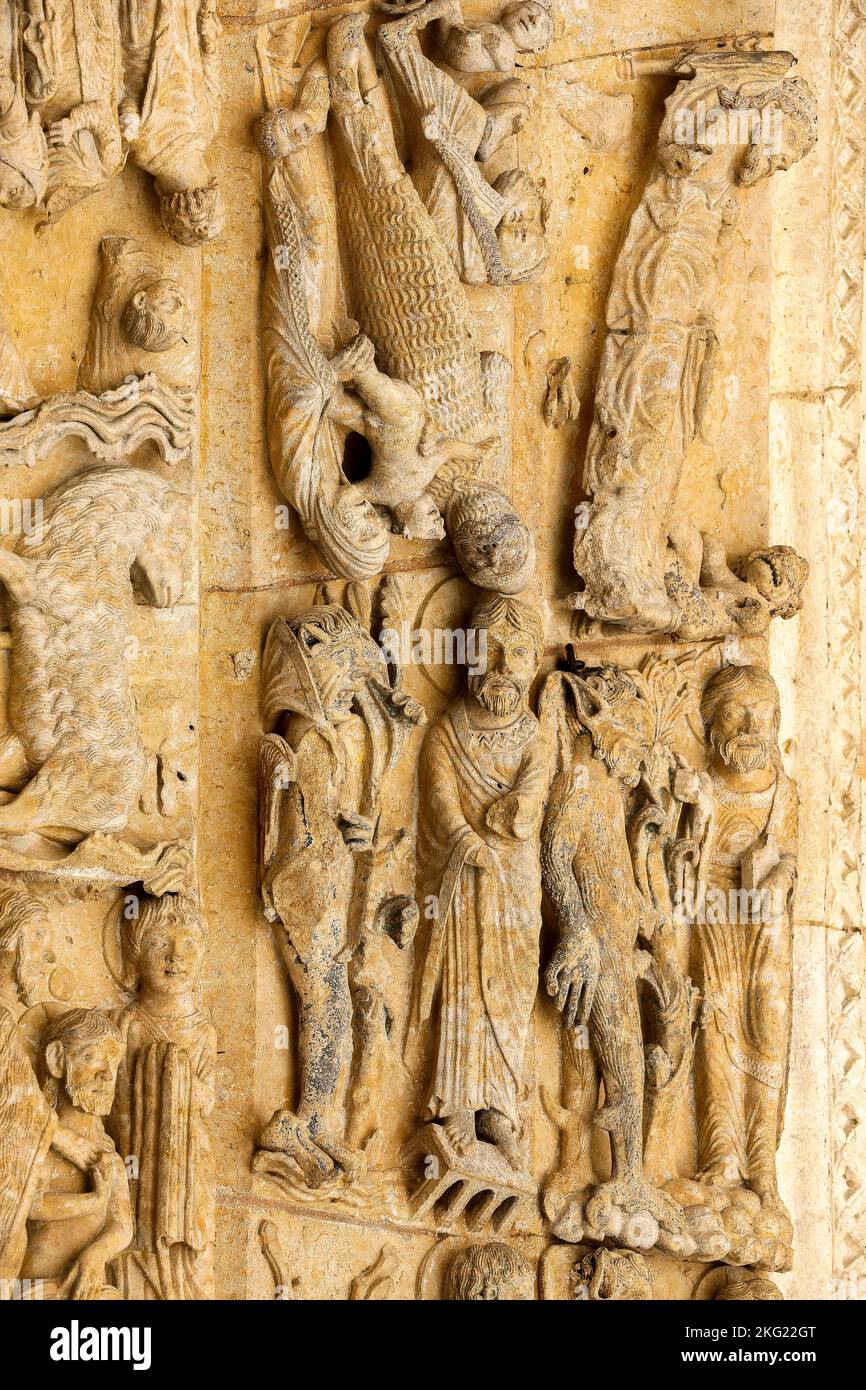 Cathédrale Saint Julien, le Mans, France. Grugeages de coffre-fort Banque D'Images