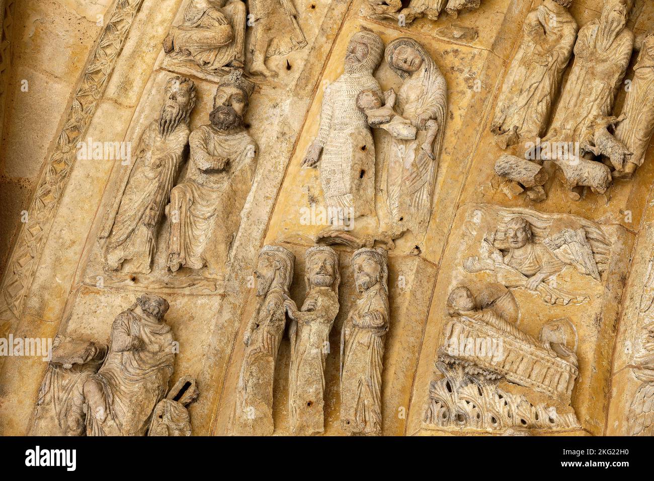 Cathédrale Saint Julien, le Mans, France. Grugeages de coffre-fort Banque D'Images