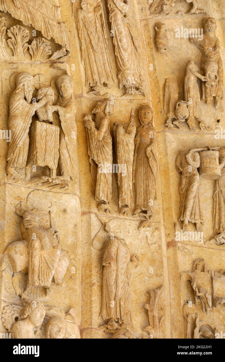 Cathédrale Saint Julien, le Mans, France. Grugeages de coffre-fort Banque D'Images