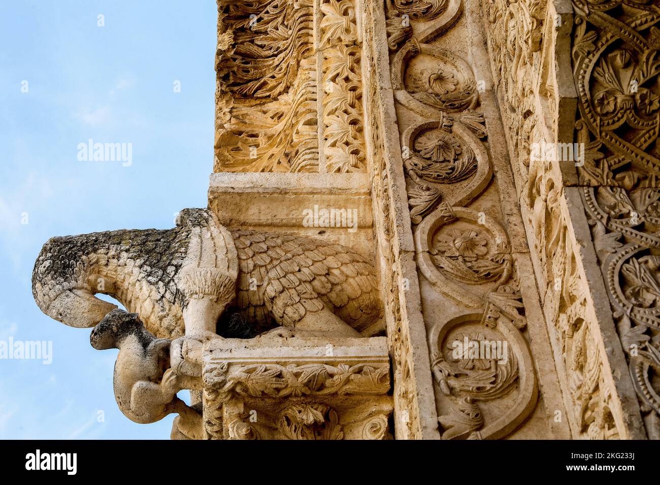 Reliefs de la cathédrale de Bitonto, Puglia, Italie Banque D'Images