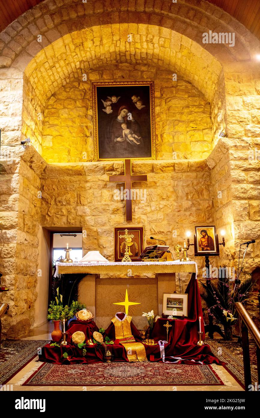 Fête du jeudi Maundy dans notre église notre-Dame maronite, Bdadoun, Liban Banque D'Images