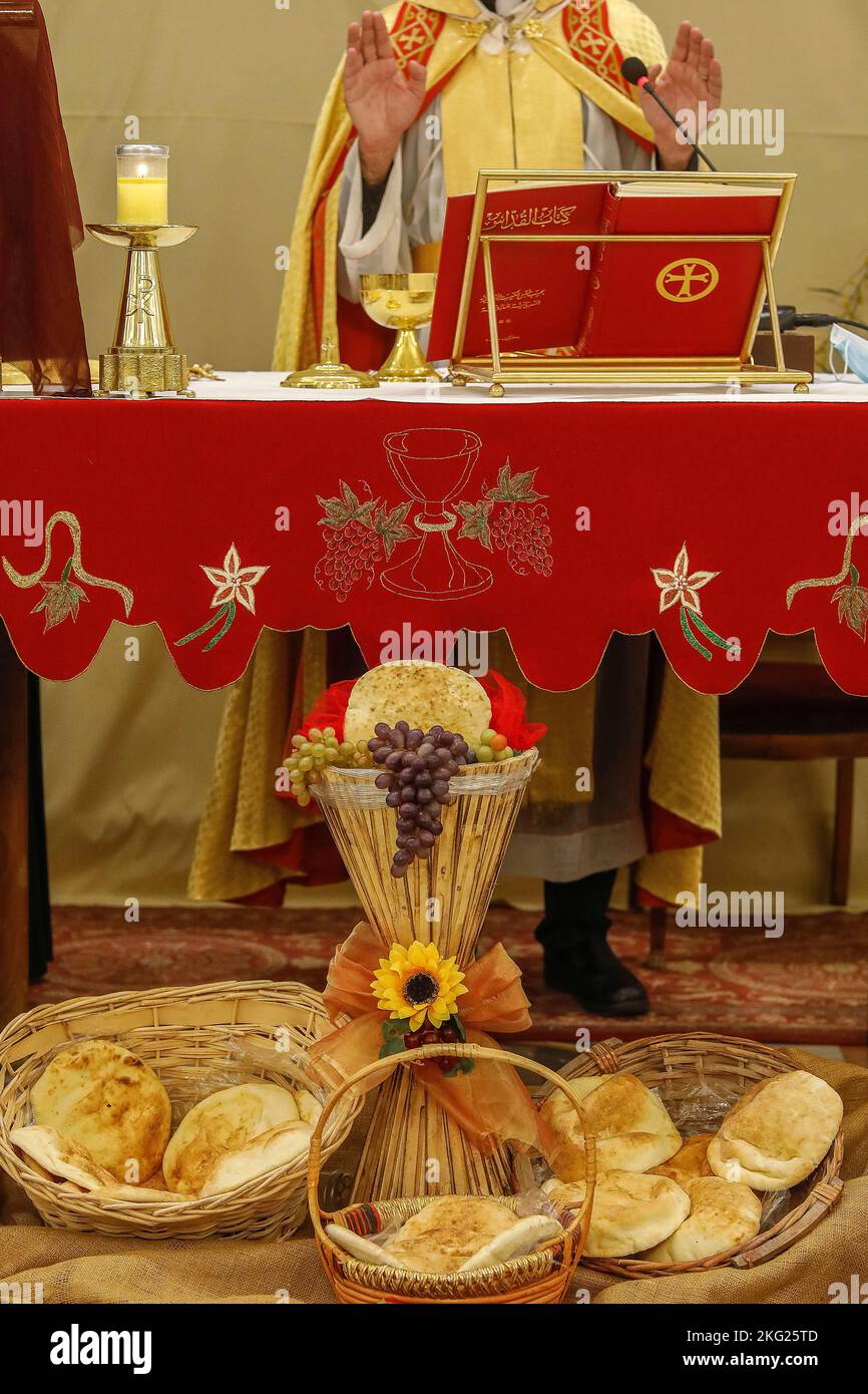 Célébration du jeudi Maundy dans notre église notre-Dame maronite, Houmal, Liban Banque D'Images