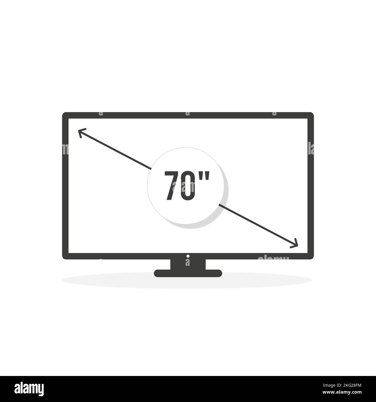 Icône Smart TV. Diagonale de l'écran 70 pouces. Illustration vectorielle, conception plate Illustration de Vecteur