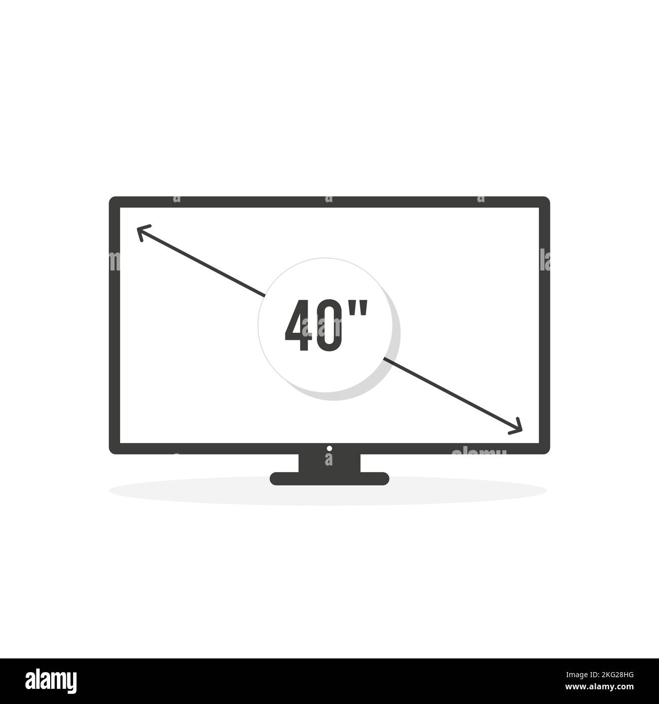 Icône Smart TV. Diagonale de l'écran 40 pouces. Illustration vectorielle, conception plate Illustration de Vecteur