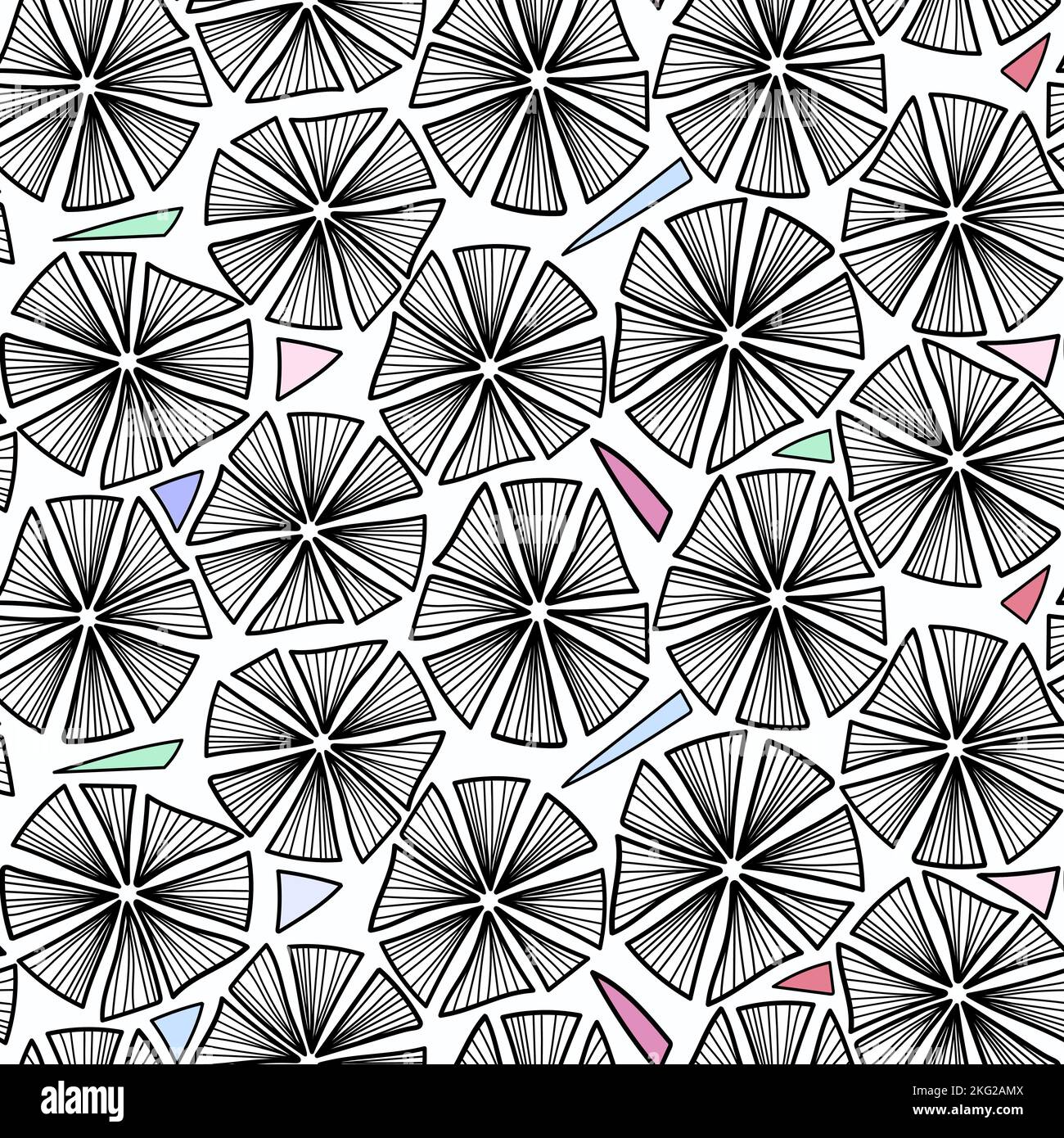 Motif abstrait sans couture avec fleur dessinés à la main Illustration de Vecteur