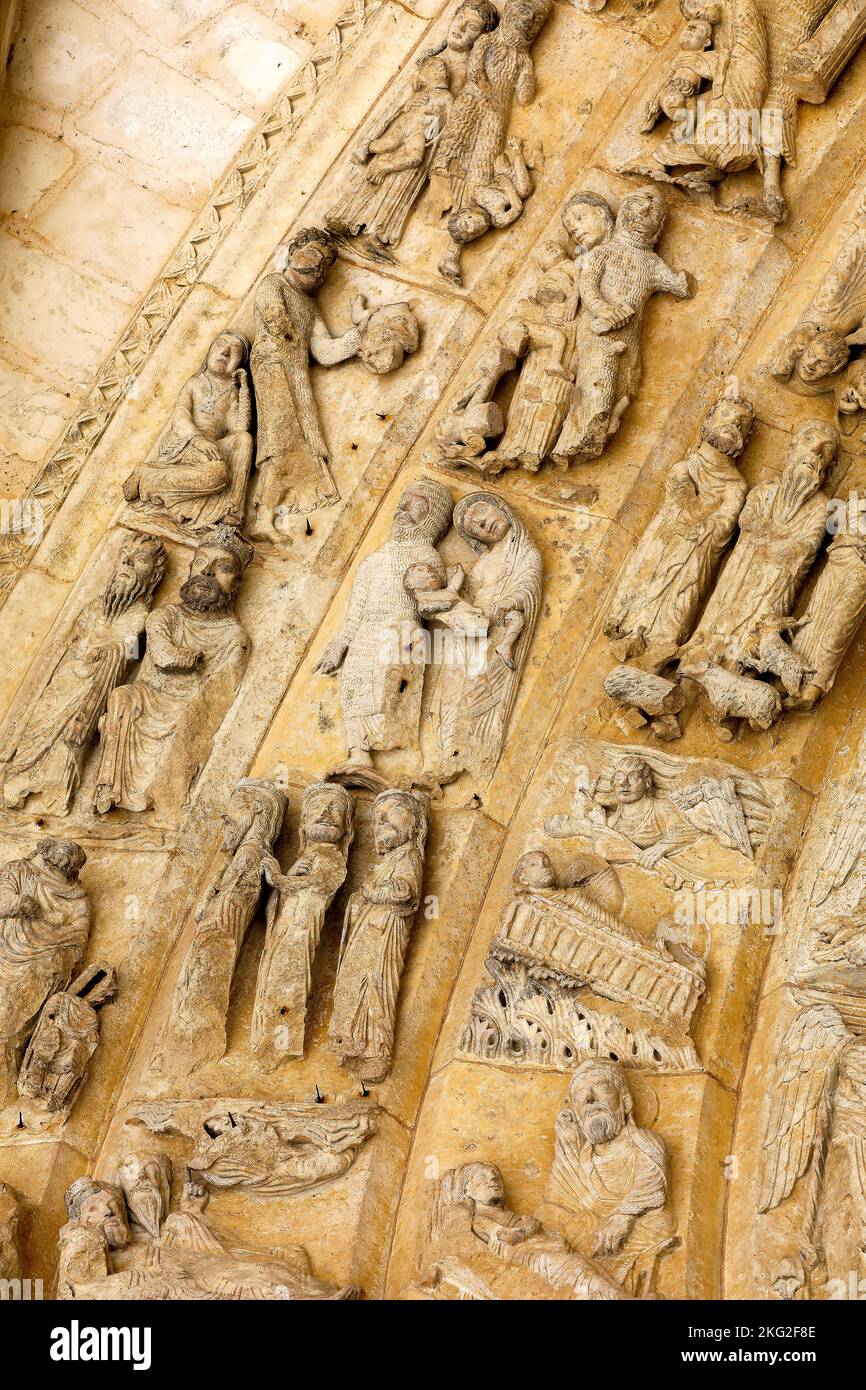 Cathédrale Saint Julien, le Mans, France. Grugeages de coffre-fort Banque D'Images