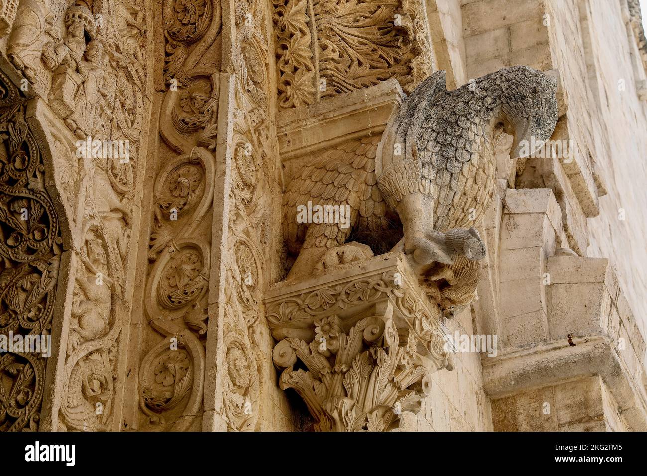 Reliefs de la cathédrale de Bitonto, Puglia, Italie Banque D'Images