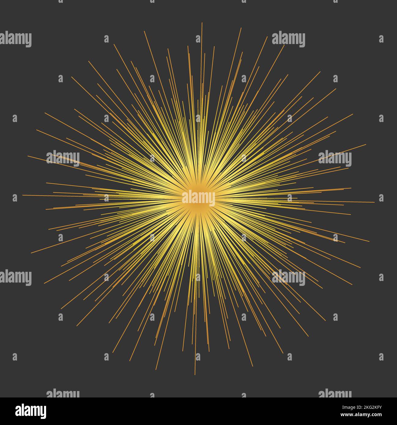 golden raies soleil circle lignes vintage Illustration de Vecteur