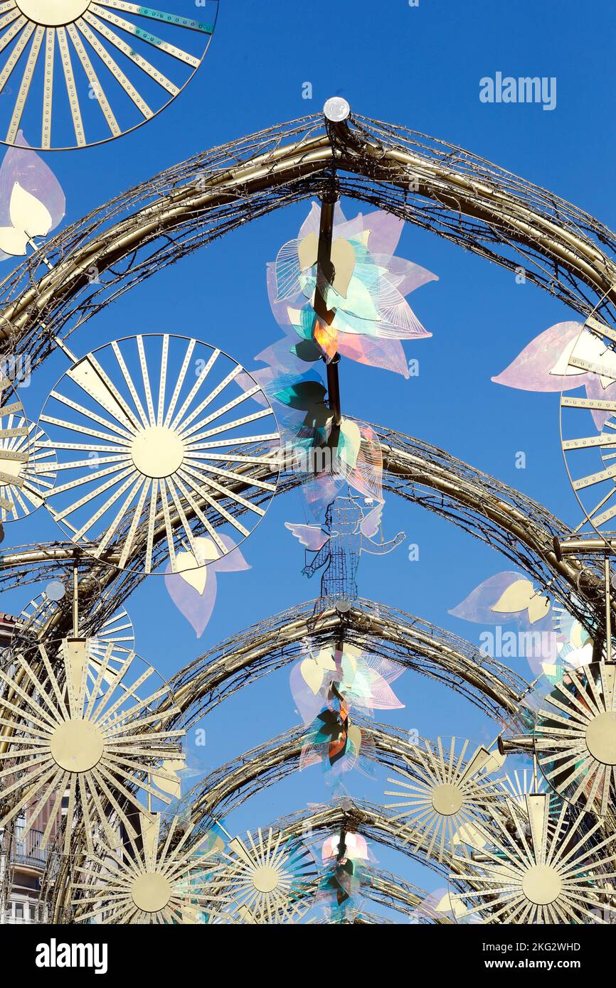 La célèbre illumination de Noël de la Calle Larios à Malaga. Espagne. Banque D'Images