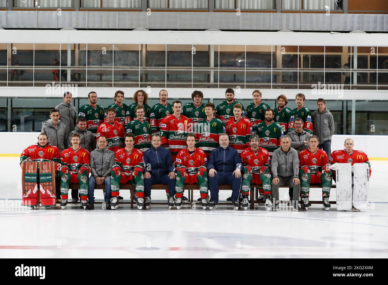 Équipe de hockey sur glace. HC Mont-blanc. Saison 2021-22 France. Banque D'Images