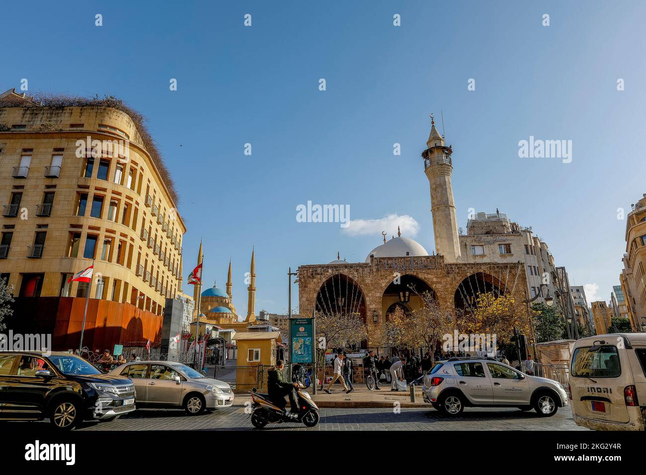 Circulation dans le centre-ville de Beyrouth, Liban Banque D'Images