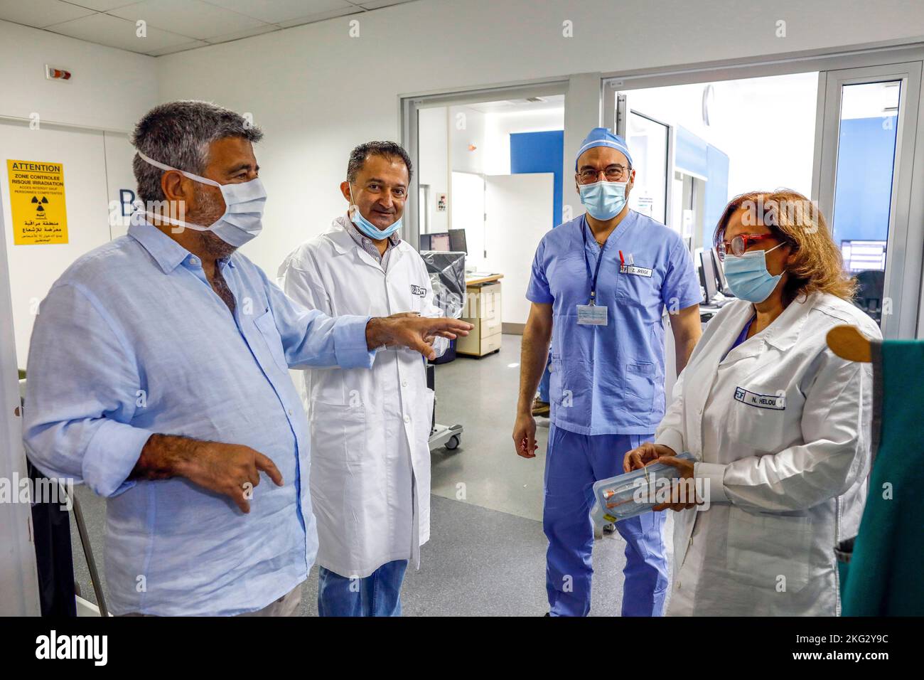 Équipe chirurgicale à l'hôpital Hôtel Dieu de France à Beyrouth, Liban. Banque D'Images