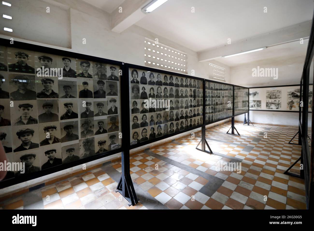 Musée du génocide de Tuol Sleng (prison de sécurité S-21) abrité dans une ancienne école secondaire. Phnom Penh. Cambodge. Banque D'Images