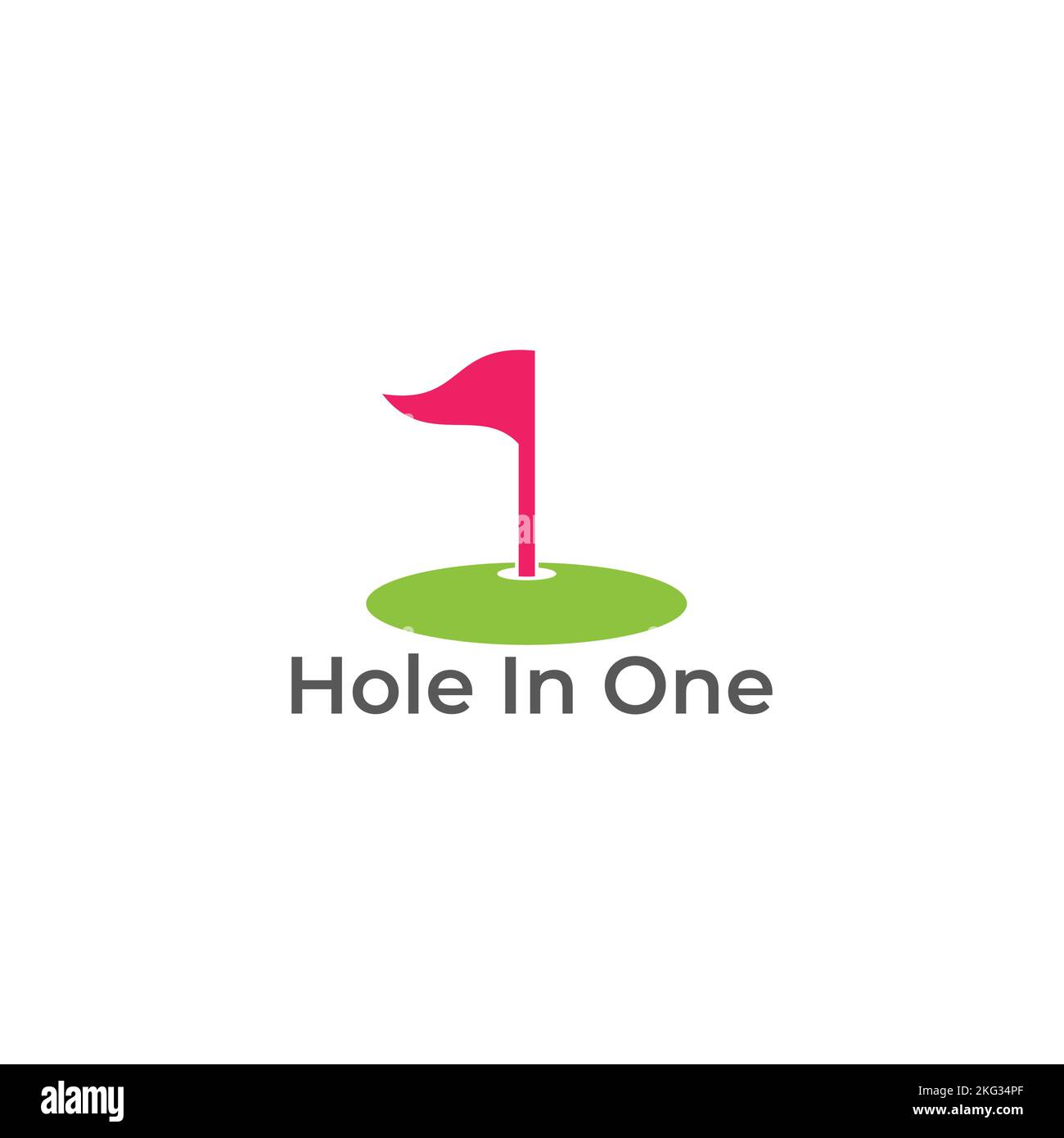 trou coloré de drapeau de golf dans un vecteur de logo Illustration de Vecteur
