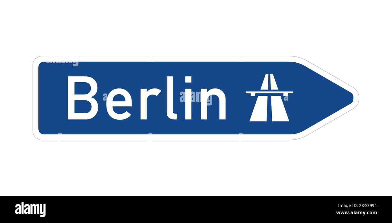 Direction Berlin et icône de signalisation routière Banque D'Images