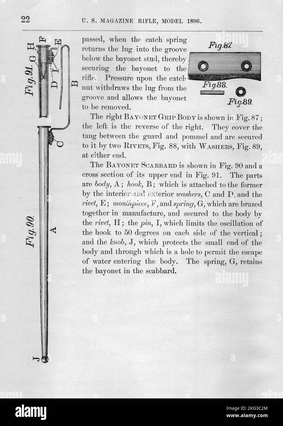 baïonnette krag jorgensen m1892 Banque D'Images