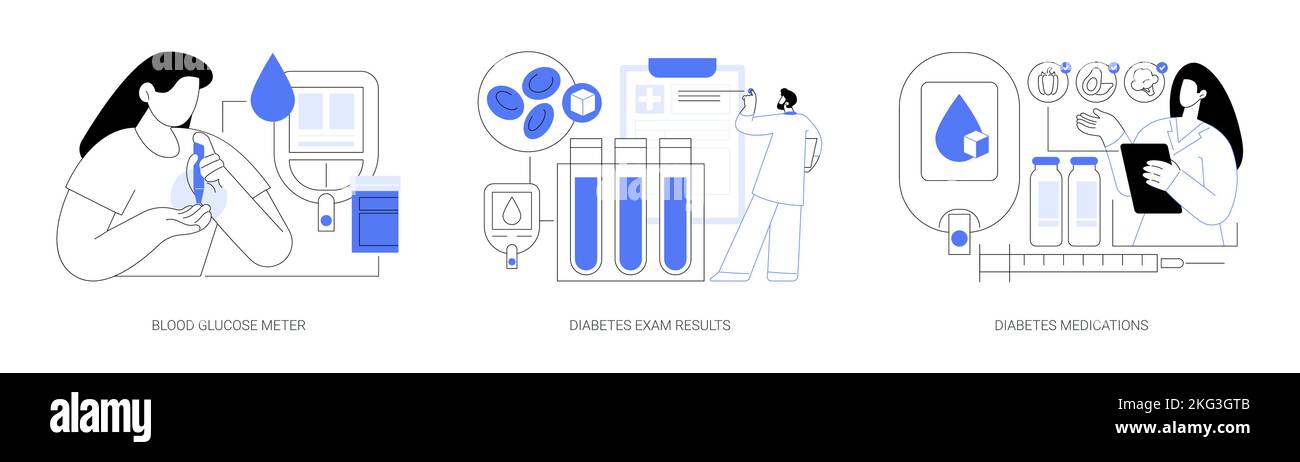 Diabète sucré résumé concept illustrations vectorielles. Illustration de Vecteur