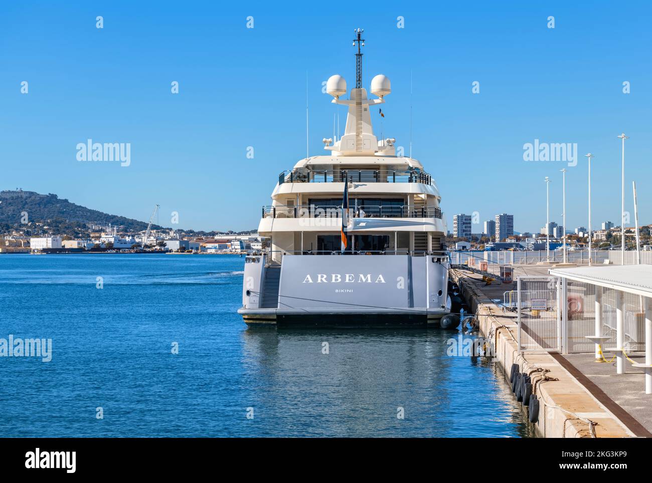 Arbema Superyacht amarré au port de Toulon, France, novembre 2022 Banque D'Images