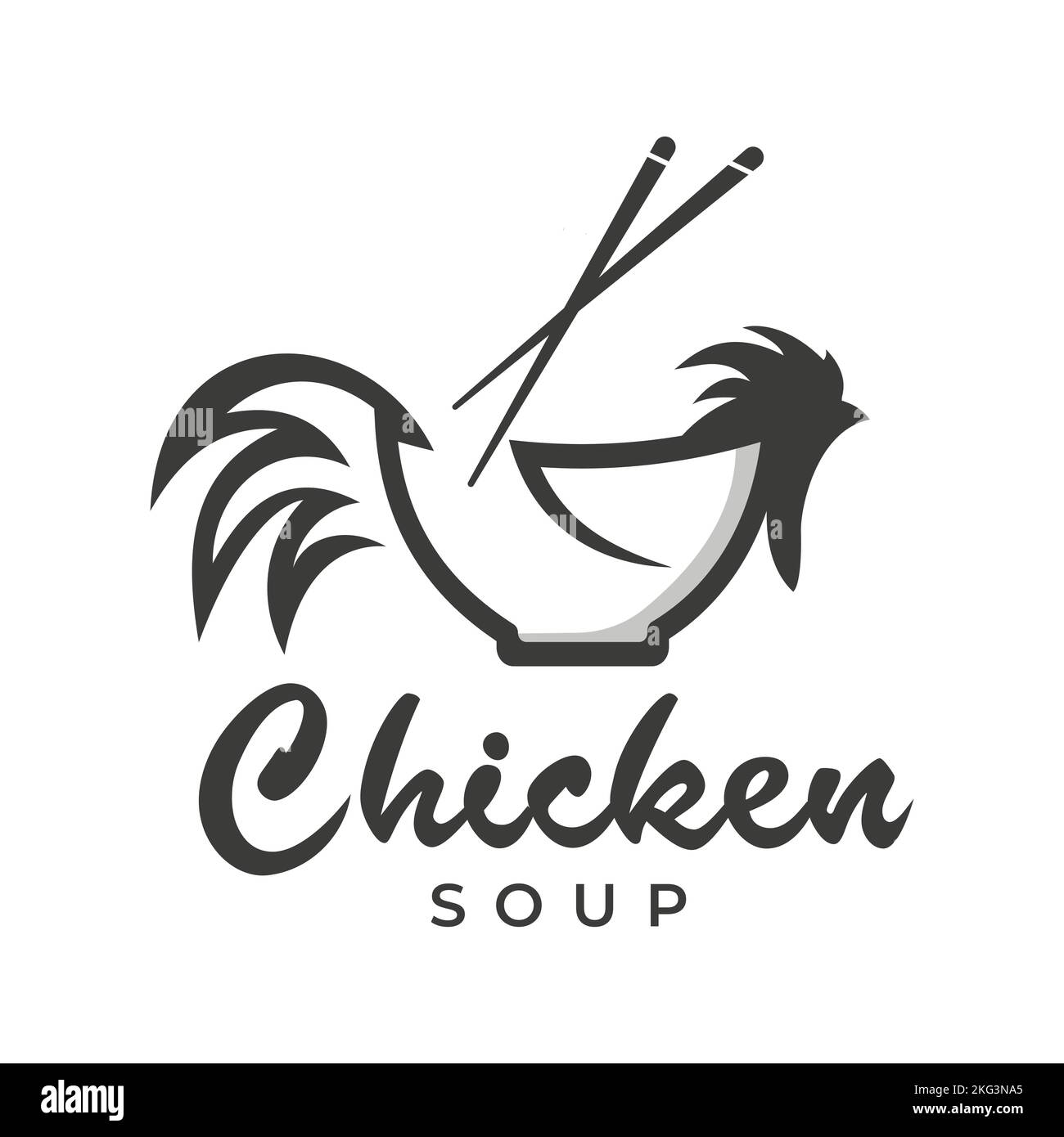 Modèle de logo de bol de poulet, adapté aux entreprises alimentaires traditionnelles, nouilles, fast-food restaurant, cuisine coréenne, cuisine japonaise Illustration de Vecteur