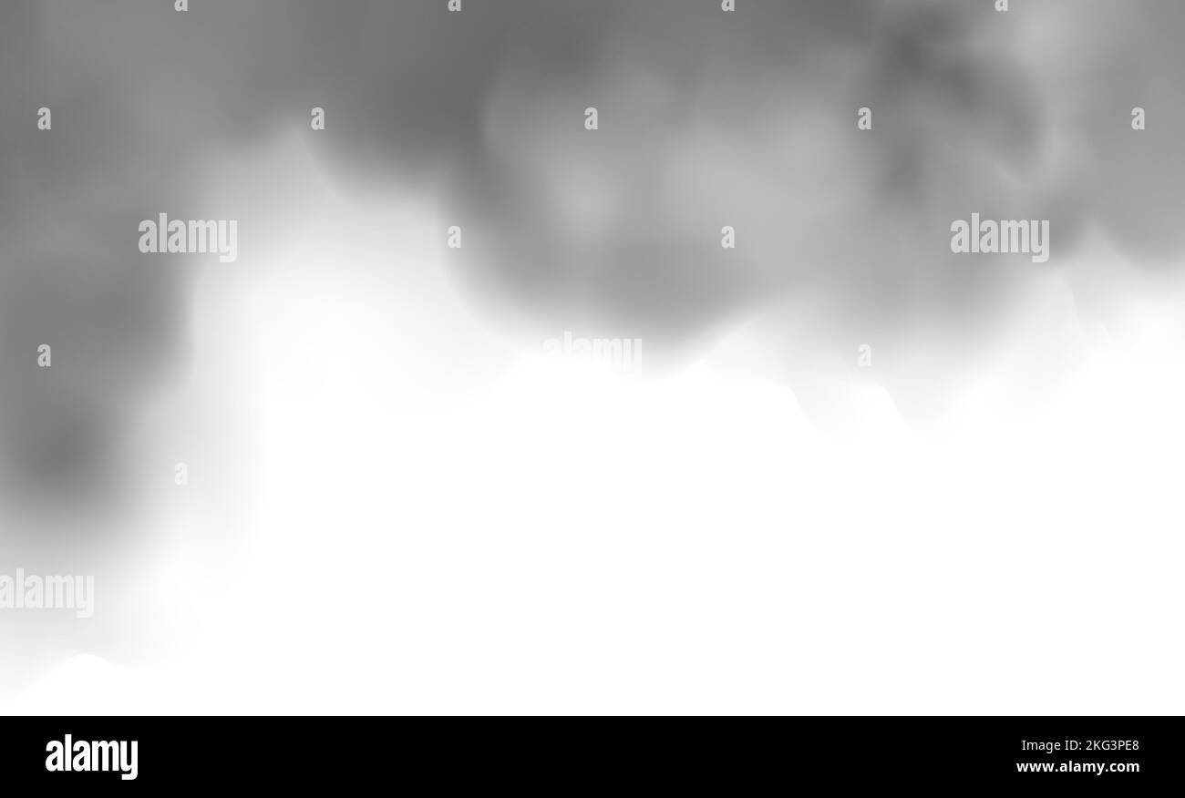 Fumée noire, smog, terre et sable. Vecteur réaliste isolé sur fond transparent. Concept de nettoyage de maison, pollution de l'air, grande explosion, sable du désert Illustration de Vecteur