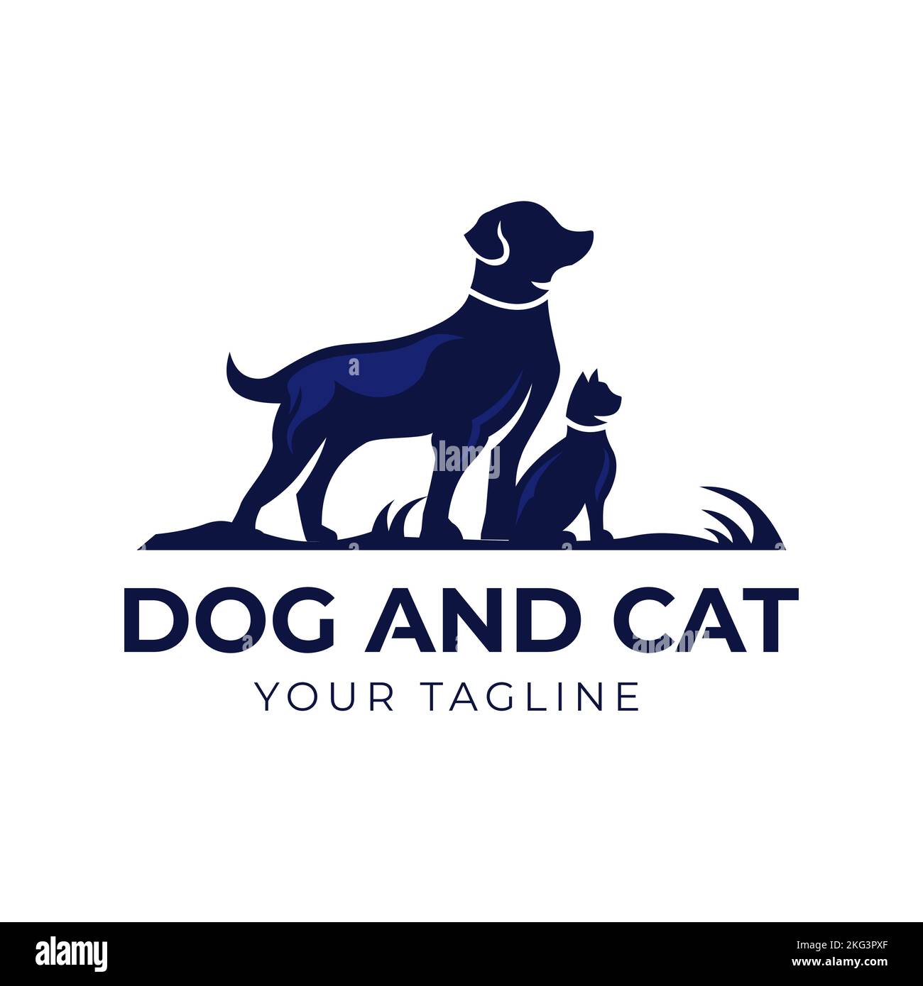 Logo de la boutique d'animaux pour chats de chiens. Logo PET. Logos. Logo PET Grooming, modèle vectoriel Illustration de Vecteur