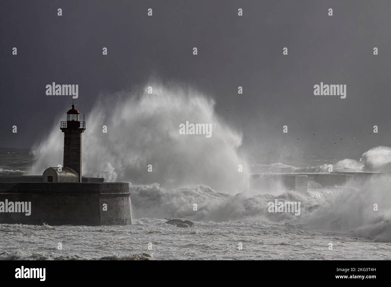 Tempête à l'embouchure de la rivière Douro Banque D'Images