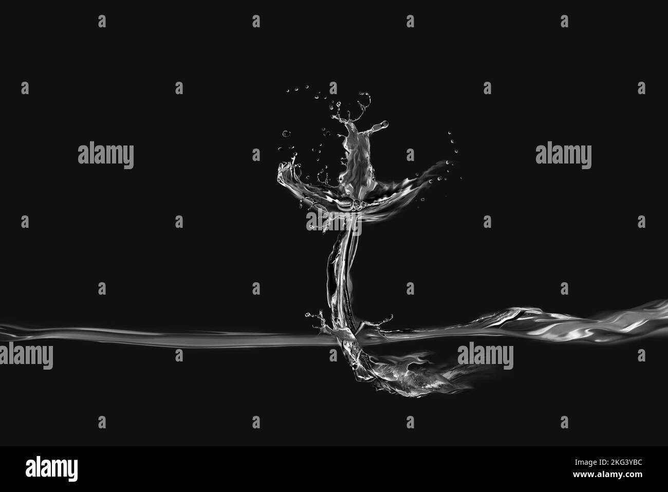 Croix d'eau noire et blanche Banque D'Images Croix d'eau noire et blanche Banque D'Images