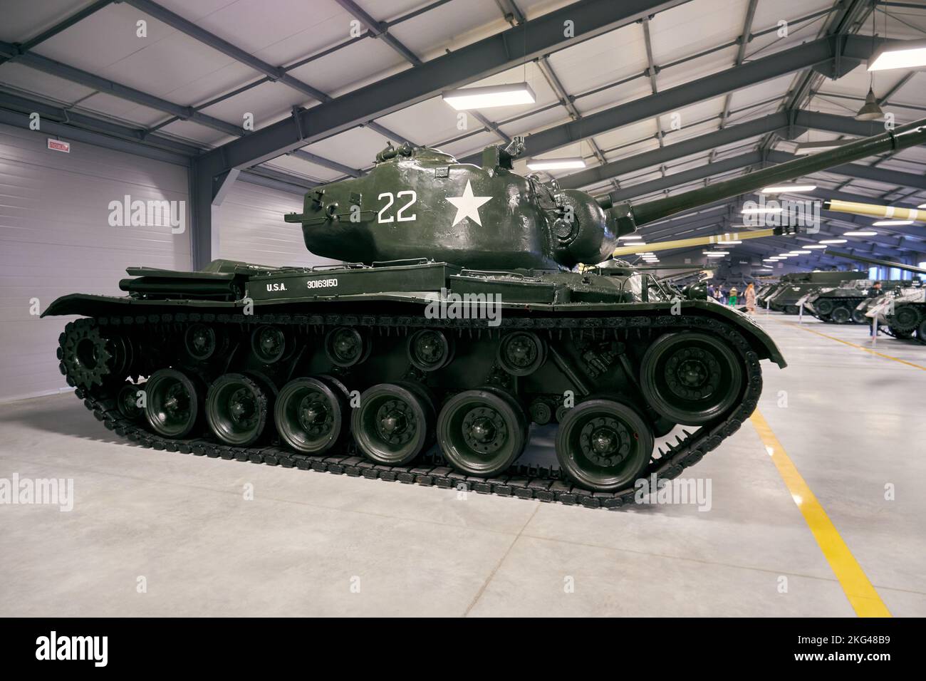 Chars DE l'ARMÉE AMÉRICAINE au Musée russe de l'équipement militaire Banque D'Images