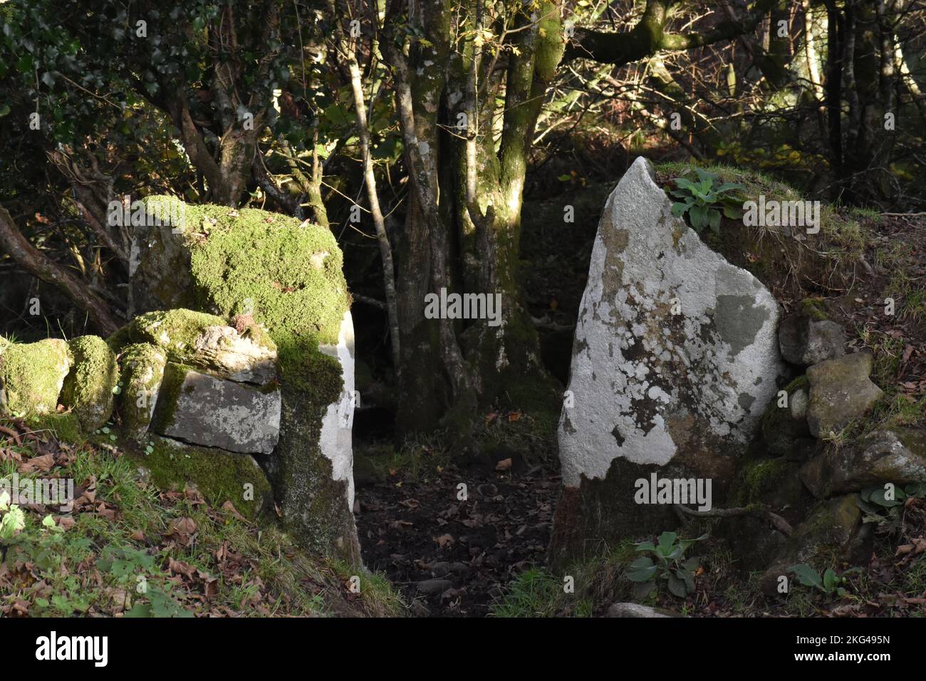 Stone Gateway, entrée du puits de St Cybi, Llyn Peninsular, pays de Galles du Nord Banque D'Images