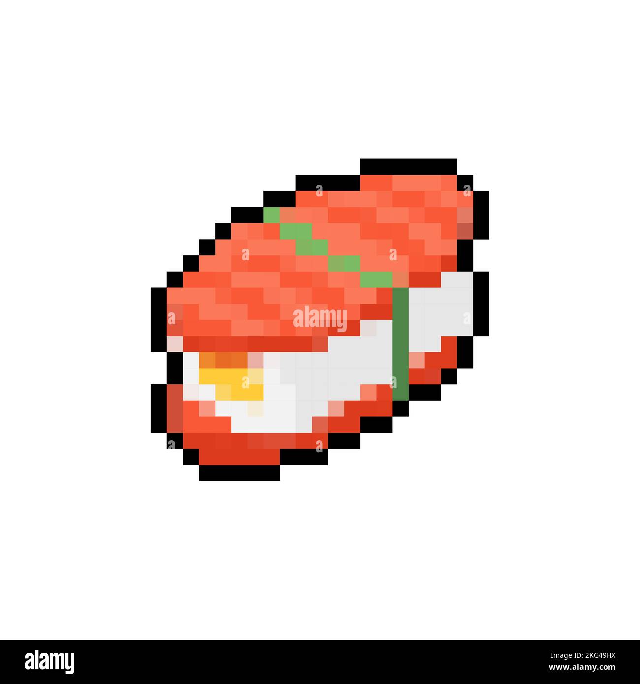 Sushi pixel art isolé. Rouleaux 8 bits cuisine japonaise traditionnelle ...