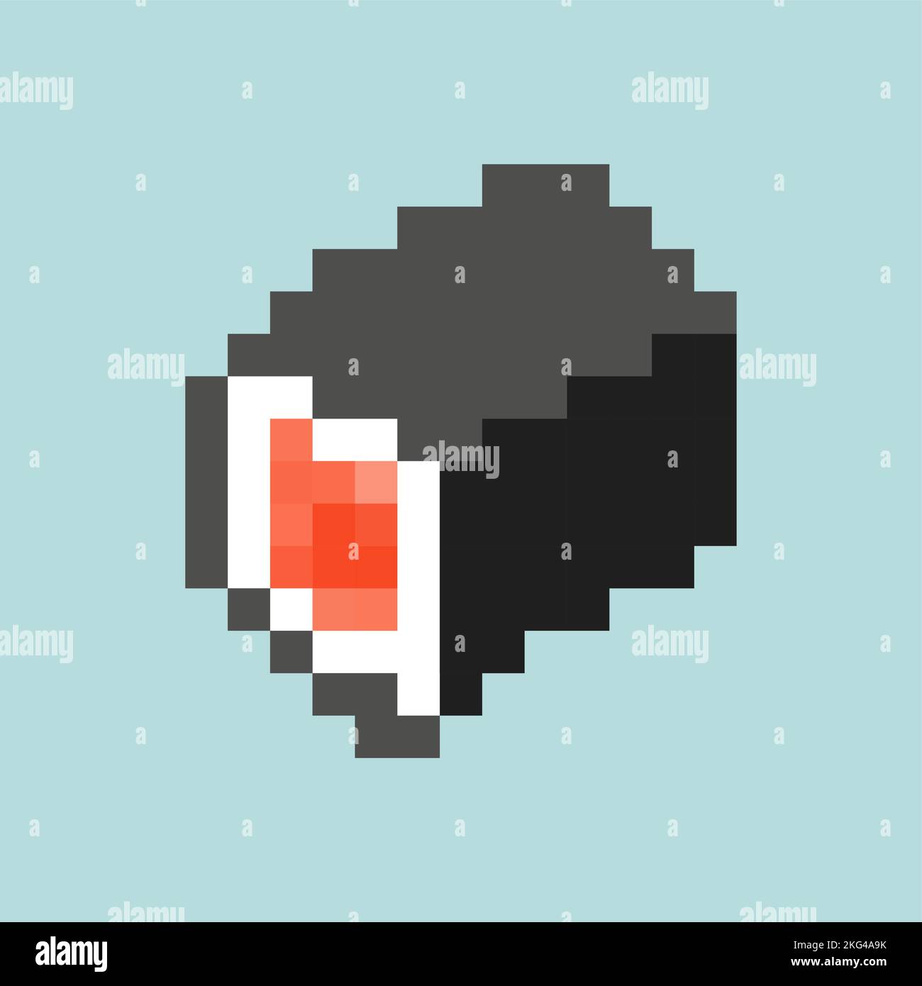 Sushi roule pixel art isolé. 8 bits cuisine japonaise traditionnelle ...